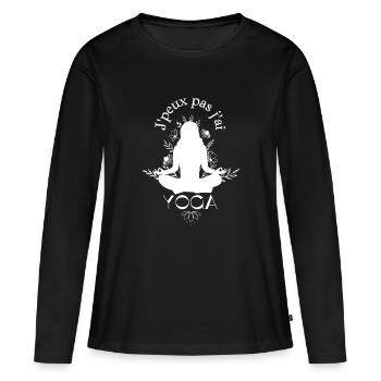 J'peux pas j'ai Yoga - T-shirt manches longues Premium bio Femme - noir - Devant - Julia (174cm)