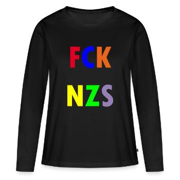 FCK NZS - T-shirt manches longues Premium bio Femme - noir - Devant - Julia (174cm)