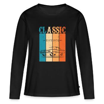 CLASSIC CAR - Women's Premium Organic Long Sleeve Shirt - black - Front - Julia (174cm)