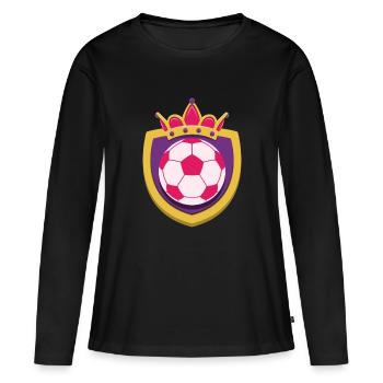 Soccer King Coat of Arms - Women's Premium Organic Long Sleeve Shirt - black - Front - Julia (174cm)
