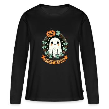 Saison effrayante - T-shirt manches longues Premium bio Femme - noir - Devant - Julia (174cm)