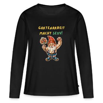 Gartenarbeit - Frauen Premium Bio Langarmshirt - Schwarz - Vorne - Julia (174cm)