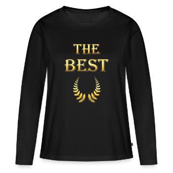 Le meilleur or - T-shirt manches longues Premium bio Femme - noir - Devant - Julia (174cm)