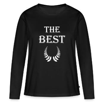 Le meilleur blanc - T-shirt manches longues Premium bio Femme - noir - Devant - Julia (174cm)