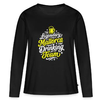 Mallorca Drinking Team - T-shirt manches longues Premium bio Femme - noir - Devant - Julia (174cm)