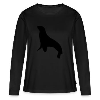 lac robbe tier - T-shirt manches longues Premium bio Femme - noir - Devant - Julia (174cm)