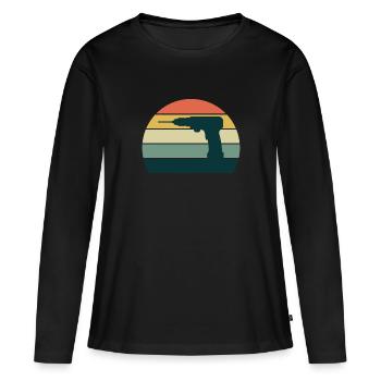 Craftsman Drill Sunset Foreuse à faire soi-même - T-shirt manches longues Premium bio Femme - noir - Devant - Julia (174cm)