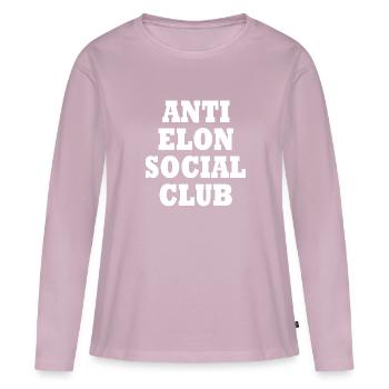 anti elon social club - T-shirt manches longues Premium bio Femme - rose poudré - Devant - Julia (174cm)