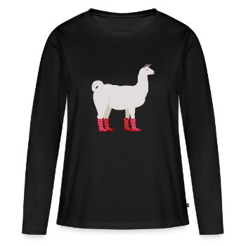 Alpaca rubber boots - Women's Premium Organic Long Sleeve Shirt - black - Front - Julia (174cm)