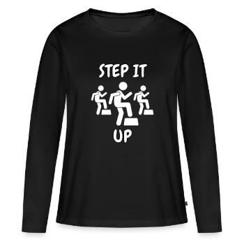 Aérobic aérobic Sport Fitness Cadeau Femmes - T-shirt manches longues Premium bio Femme - noir - Devant - Julia (174cm)