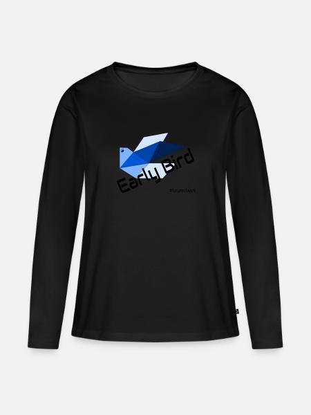 Early Bird Blau - Frauen Premium Bio Langarmshirt -