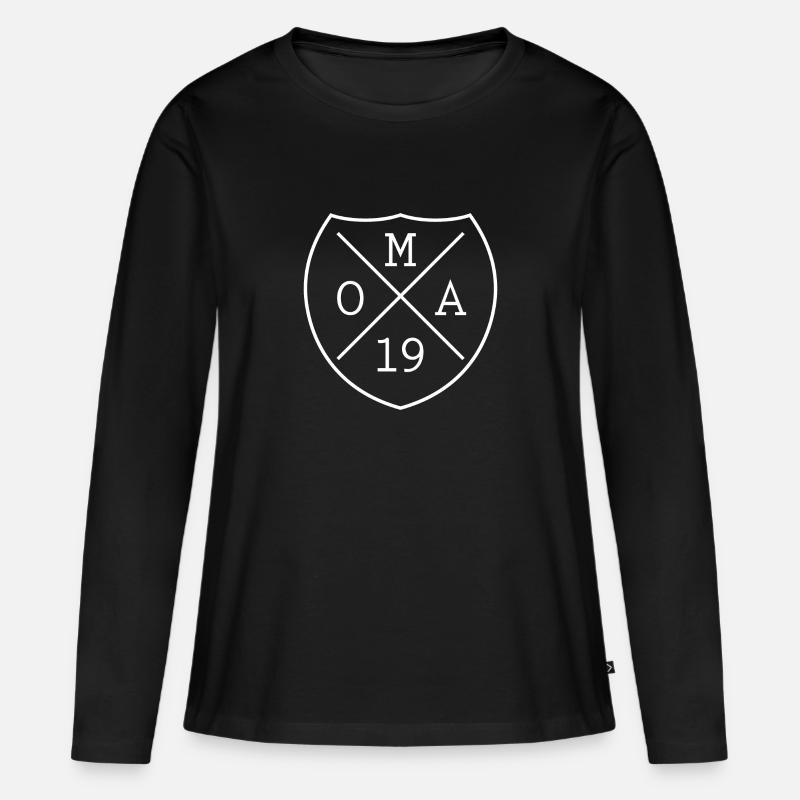 Oma Omi Großmutter 2019 Geschenk - Frauen Premium Bio Langarmshirt - Schwarz