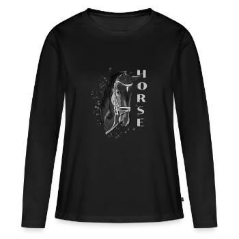 Horse - horse - Women's Premium Organic Long Sleeve Shirt - black - Front - Julia (174cm)