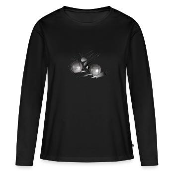 Boule petanque schuss coup - T-shirt manches longues Premium bio Femme - noir - Devant - Julia (174cm)