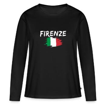 Florence Italie Drapeau Florence - T-shirt manches longues Premium bio Femme - noir - Devant - Julia (174cm)