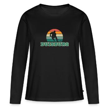 Duisbourg, ma ville ! - T-shirt manches longues Premium bio Femme - noir - Devant - Julia (174cm)