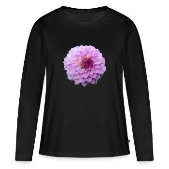 Fleur Rose Rose Fleur Fleurs Rose Rose Fleurs - T-shirt manches longues Premium bio Femme - noir - Devant - Julia (174cm)