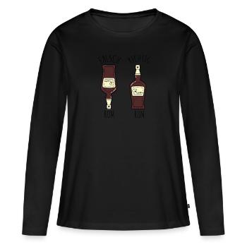 Rum mit Cola brauner Rum weißer Rum lustig - Frauen Premium Bio Langarmshirt - Schwarz - Vorne - Julia (174cm)