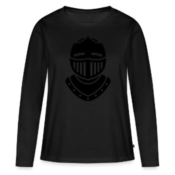 Casque de chevalier - T-shirt manches longues Premium bio Femme - noir - Devant - Julia (174cm)