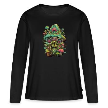 Crâne de Trippy - T-shirt manches longues Premium bio Femme - noir - Devant - Julia (174cm)