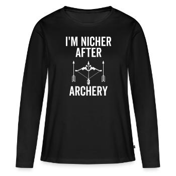 Archer Bowhunter I'm Nicher After Archery Target - T-shirt manches longues Premium bio Femme - noir - Devant - Julia (174cm)