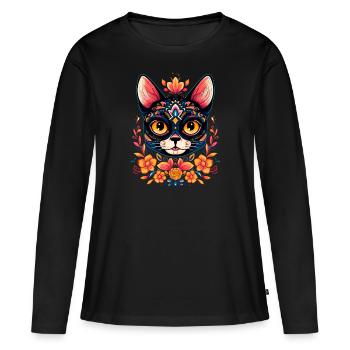 Chat mexicain 7 - T-shirt manches longues Premium bio Femme - noir - Devant - Julia (174cm)