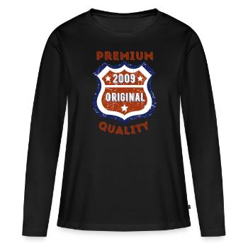 Qualité premium 2009 - T-shirt manches longues Premium bio Femme - noir - Devant - Julia (174cm)