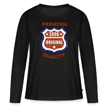 Qualité premium 2006 - T-shirt manches longues Premium bio Femme - noir - Devant - Julia (174cm)