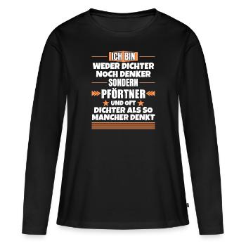Ni poète ni penseur, mais gardien - T-shirt manches longues Premium bio Femme - noir - Devant - Julia (174cm)