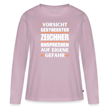 Don't talk to stressed draughtsman! - Women's Premium Organic Long Sleeve Shirt - dusky pink - Front - Julia (174cm)