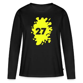 klecks 27 - Frauen Premium Bio Langarmshirt - Schwarz - Vorne - Julia (174cm)