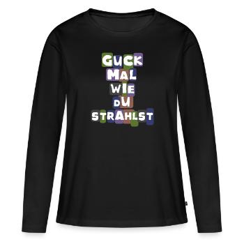 Concevoir pour l’amour et pour aimer - T-shirt manches longues Premium bio Femme - noir - Devant - Julia (174cm)