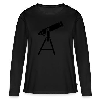 télescope - T-shirt manches longues Premium bio Femme - noir - Devant - Julia (174cm)