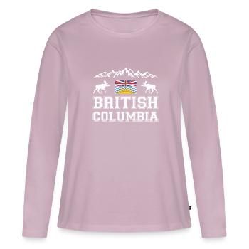 Colombie-Britannique - T-shirt manches longues Premium bio Femme - rose poudré - Devant - Julia (174cm)