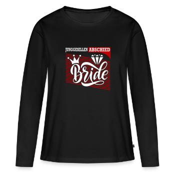 Junggesellenabschied Braut Bride Ring Krone - Frauen Premium Bio Langarmshirt - Schwarz - Vorne - Julia (174cm)