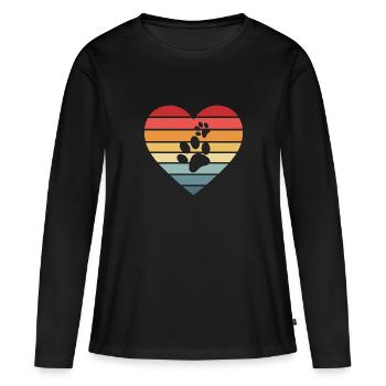 Les chiens laissent des empreintes de patte sur nos coeurs - T-shirt manches longues Premium bio Femme - noir - Devant - Julia (174cm)