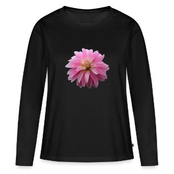 Fleur Rose Rose Fleur Fleurs Rose Rose Fleurs - T-shirt manches longues Premium bio Femme - noir - Devant - Julia (174cm)