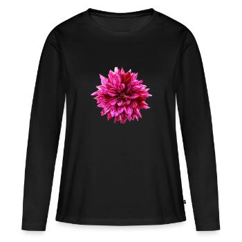 Fleur Rose Rose Fleur Fleurs Rose Rose Fleurs - T-shirt manches longues Premium bio Femme - noir - Devant - Julia (174cm)