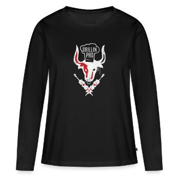 Grillin Pro - Barbecue - Barbecue - Pro - Grill Master - T-shirt manches longues Premium bio Femme - noir - Devant - Julia (174cm)