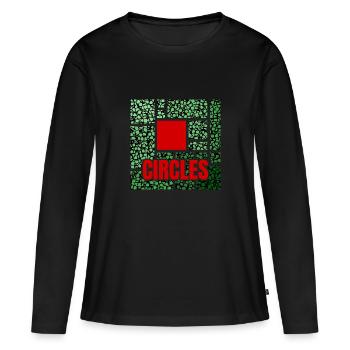 Abstraction tachetée de vert - T-shirt manches longues Premium bio Femme - noir - Devant - Julia (174cm)