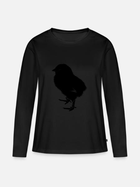 Kücken - Frauen Premium Bio Langarmshirt - Schwarz