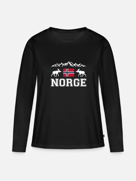 Norwegen - Frauen Premium Bio Langarmshirt - Schwarz