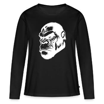 Gorilla Head - Women's Premium Organic Long Sleeve Shirt - black - Front - Julia (174cm)