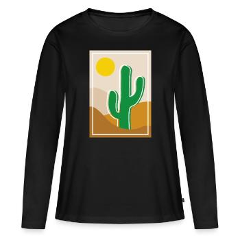 Cactus in the desert - Women's Premium Organic Long Sleeve Shirt - black - Front - Julia (174cm)