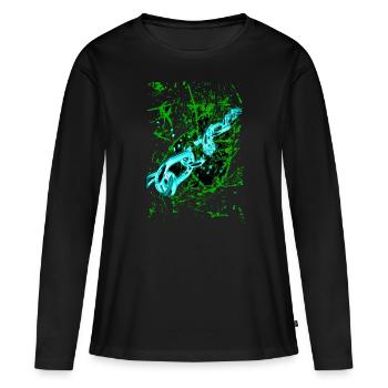 "PushYourLimits" by Acryl Gallery & Design - Women's Premium Organic Long Sleeve Shirt - black - Front - Julia (174cm)
