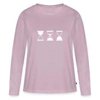 three hourglasses - Women's Premium Organic Long Sleeve Shirt - dusky pink - Front - Julia (174cm)