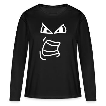 Emoji cris esquisse blanc - T-shirt manches longues Premium bio Femme - noir - Devant - Julia (174cm)