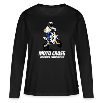 Kinder Motocross - KIDS MX - T-shirt manches longues Premium bio Femme - noir - Devant - Julia (174cm)