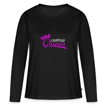 Camping - Frauen Premium Bio Langarmshirt - Schwarz - Vorne - Julia (174cm)