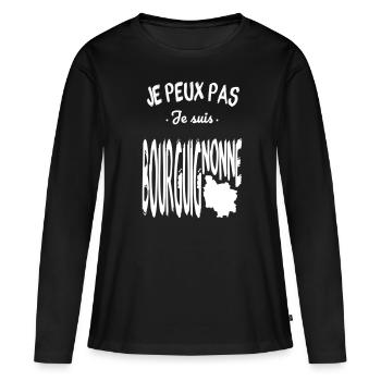 Je peux pas je suis Bourguignonne - T-shirt manches longues Premium bio Femme - noir - Devant - Julia (174cm)